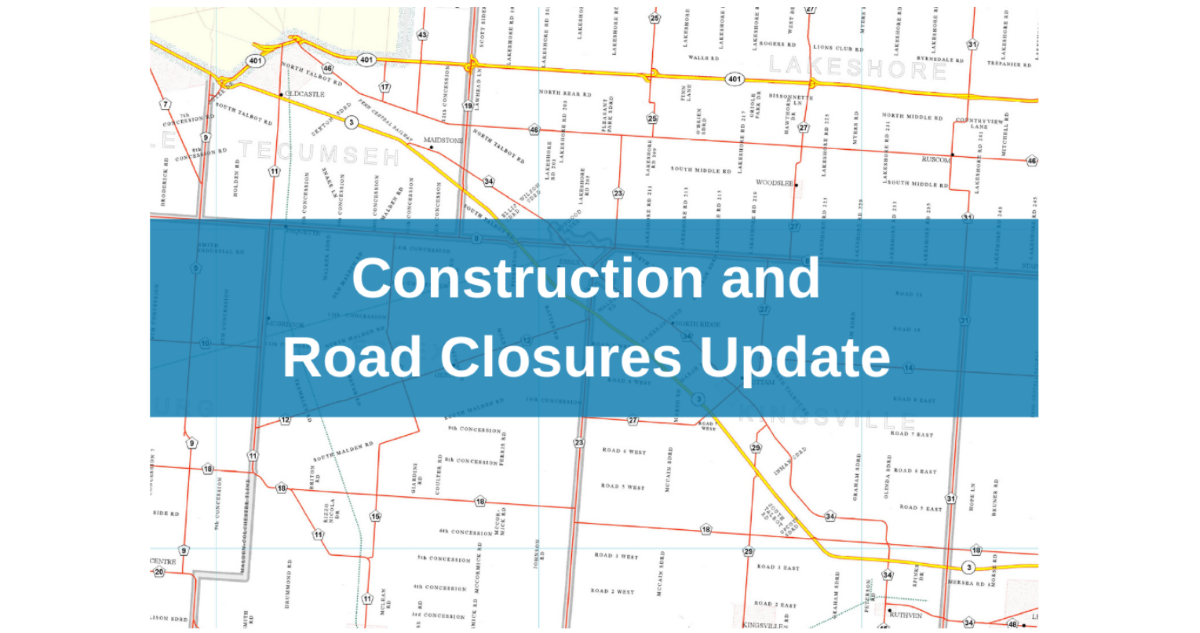 Essex County Construction and Road Closures Update June 9, 2022