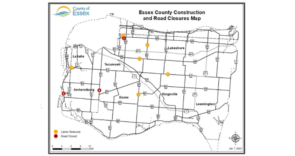 Essex County Construction and Road Closures Update — July 7, 2023 Kingsville Times