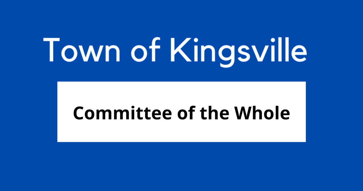 Town of Kingsville Committee of the Whole June 17 Agenda Online