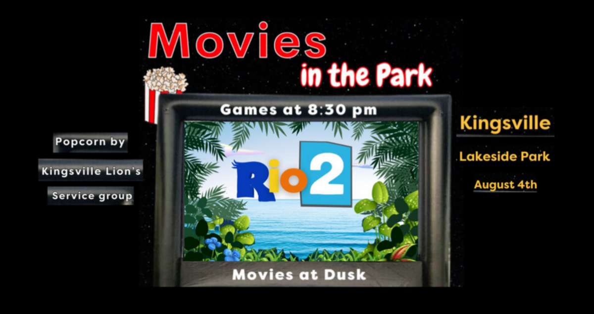Movies at Dusk At Lakeside Park ‘Rio 2’ Screens August 4th
